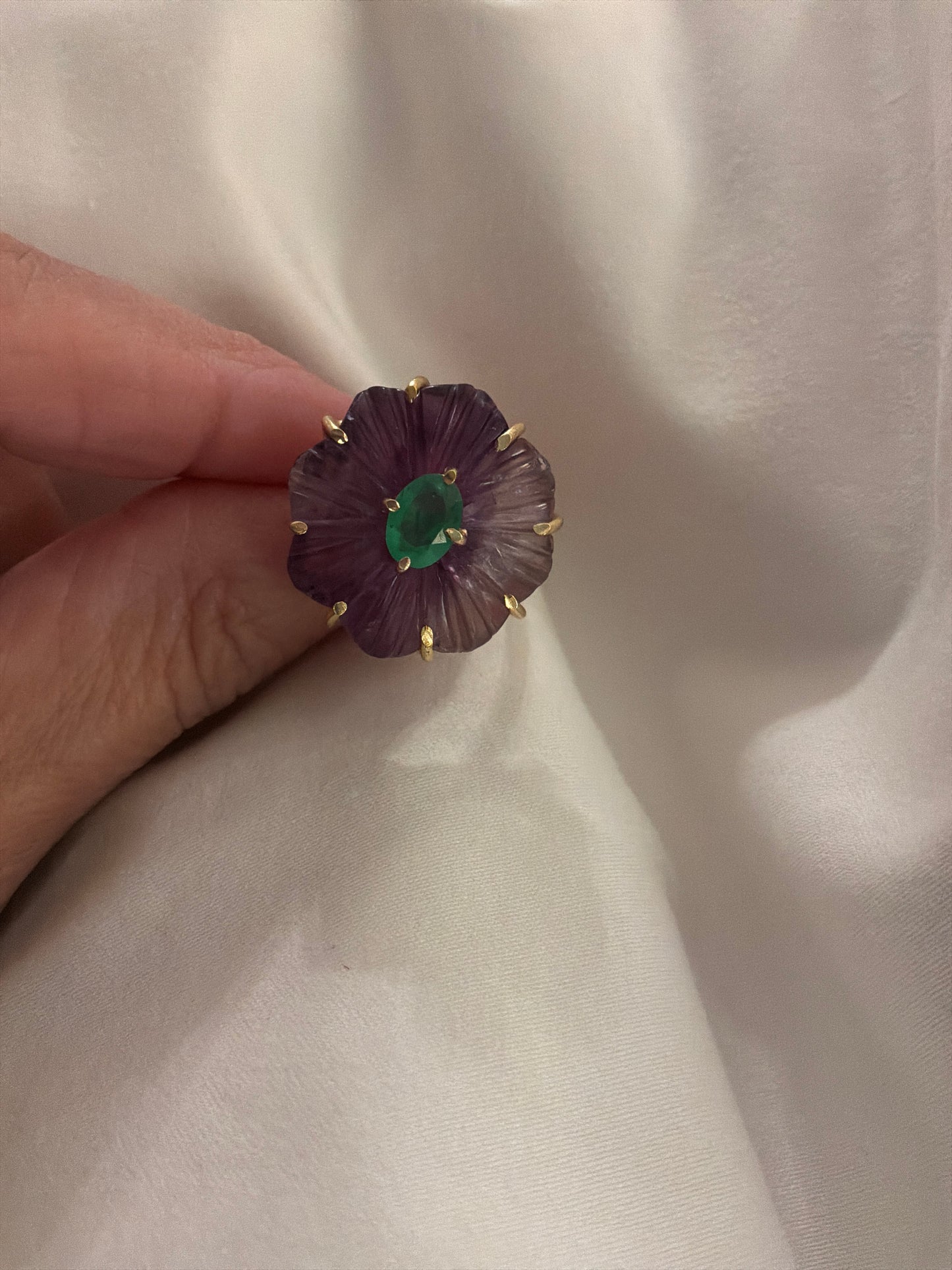 Gemstone Chrysanthemum Ring