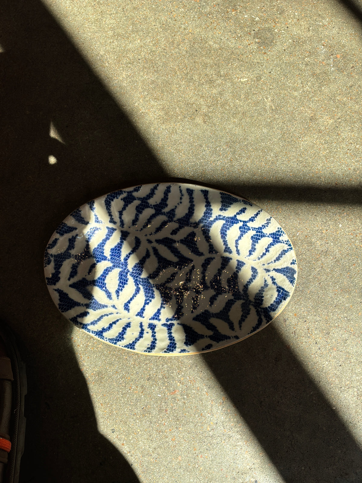 Petite Oval Fern Cobalt