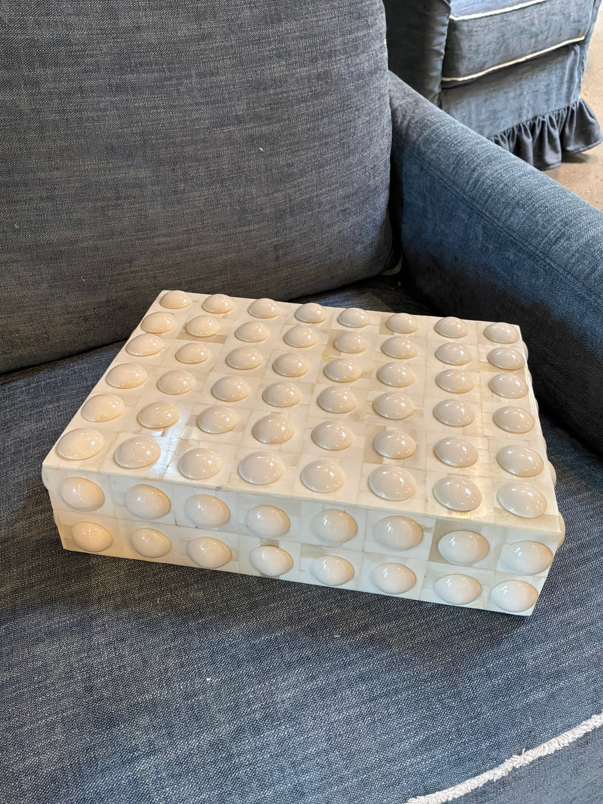 3D White Button Bone Box