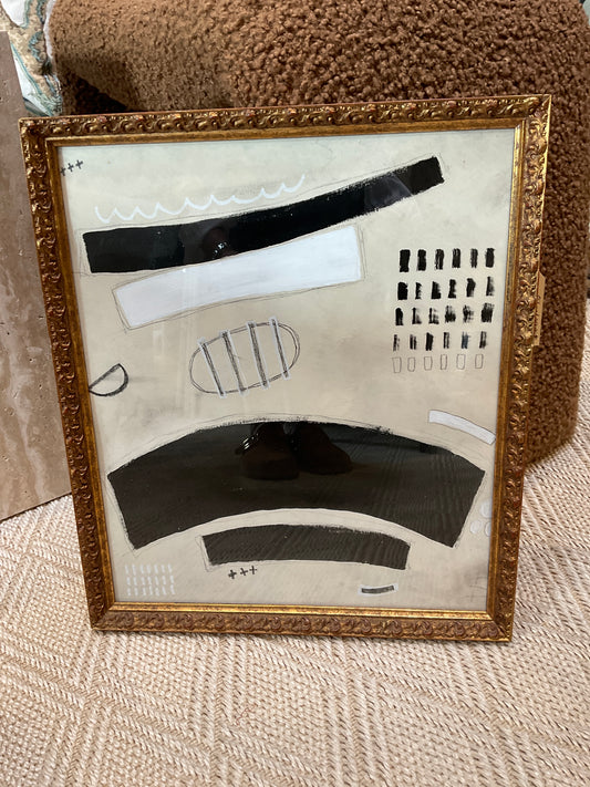 Beige and Black Abstract