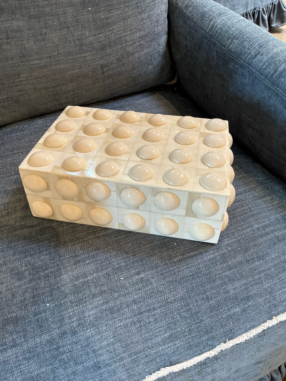 3D White Button Bone Box