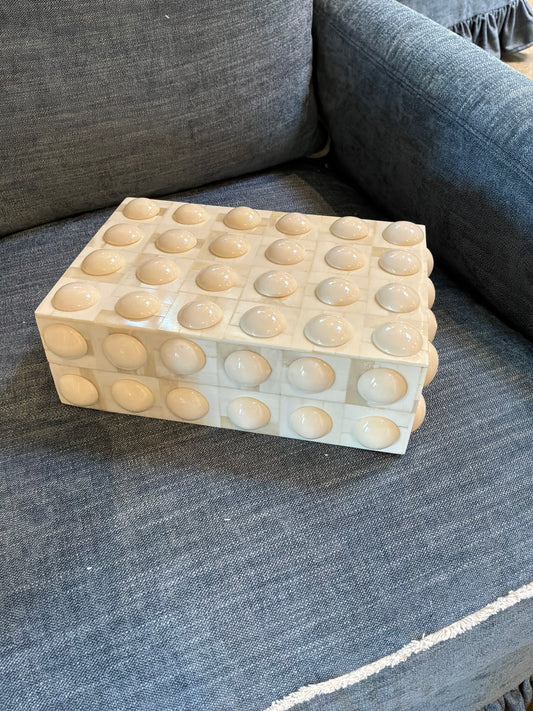 3D White Button Bone Box