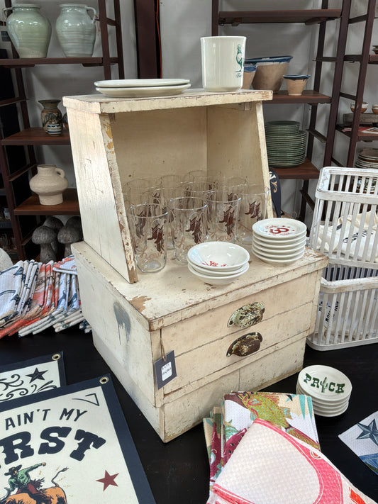 Chippy White Wood Counter Desk
