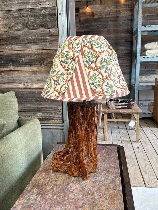 Vintage Sculptural Gnarled Wood Lamp