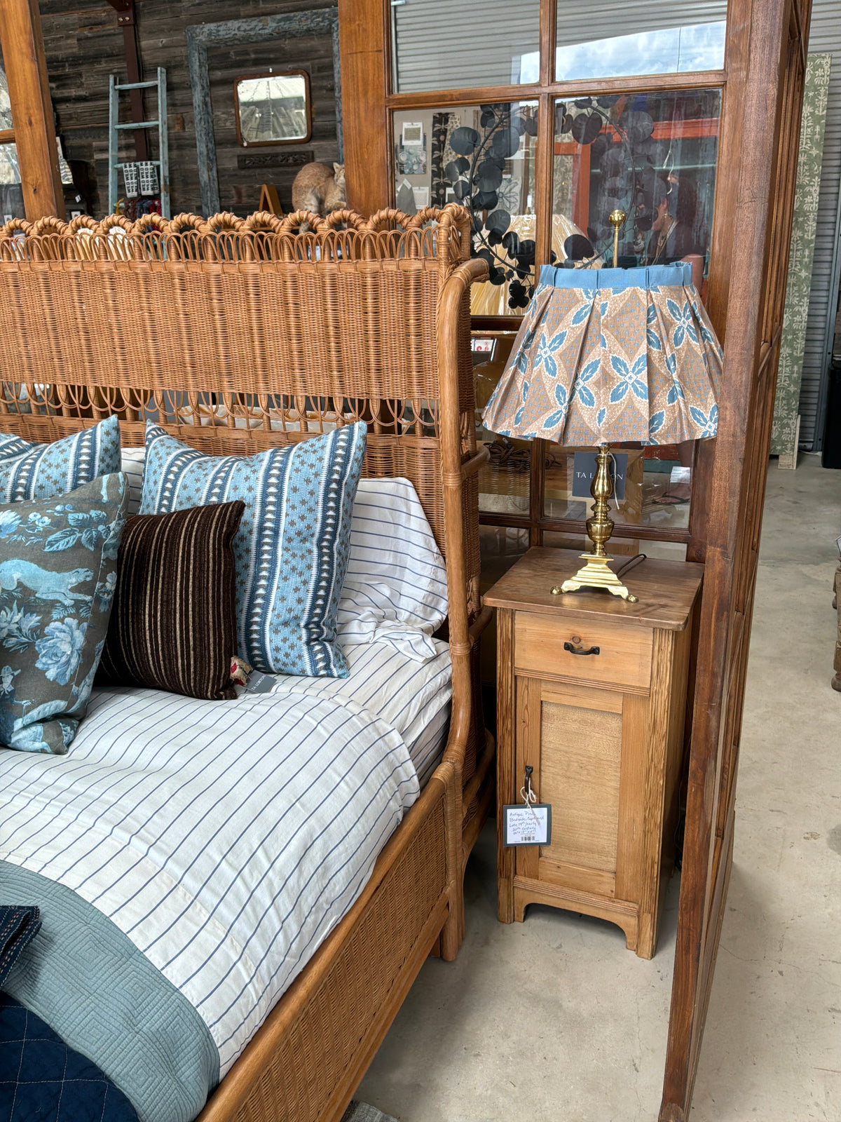 Pair of Vintage Brass Table Lamps With Custom Shades