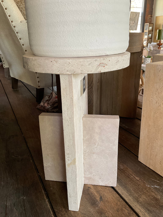 Travertine Side Table