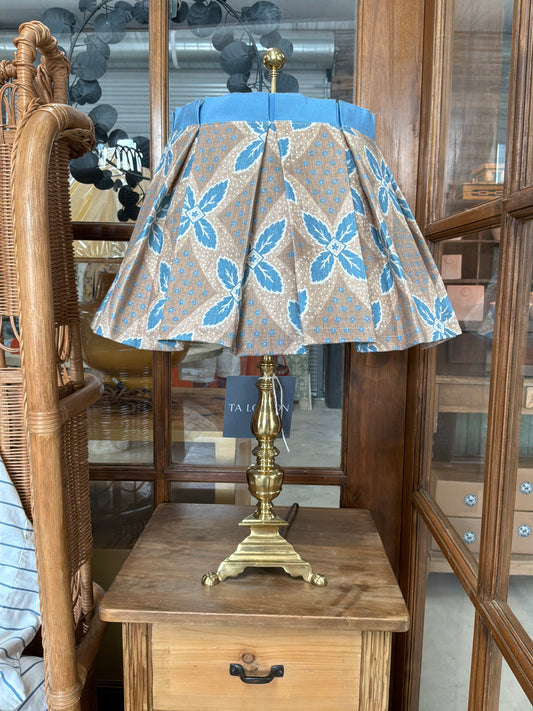 Pair of Vintage Brass Table Lamps With Custom Shades
