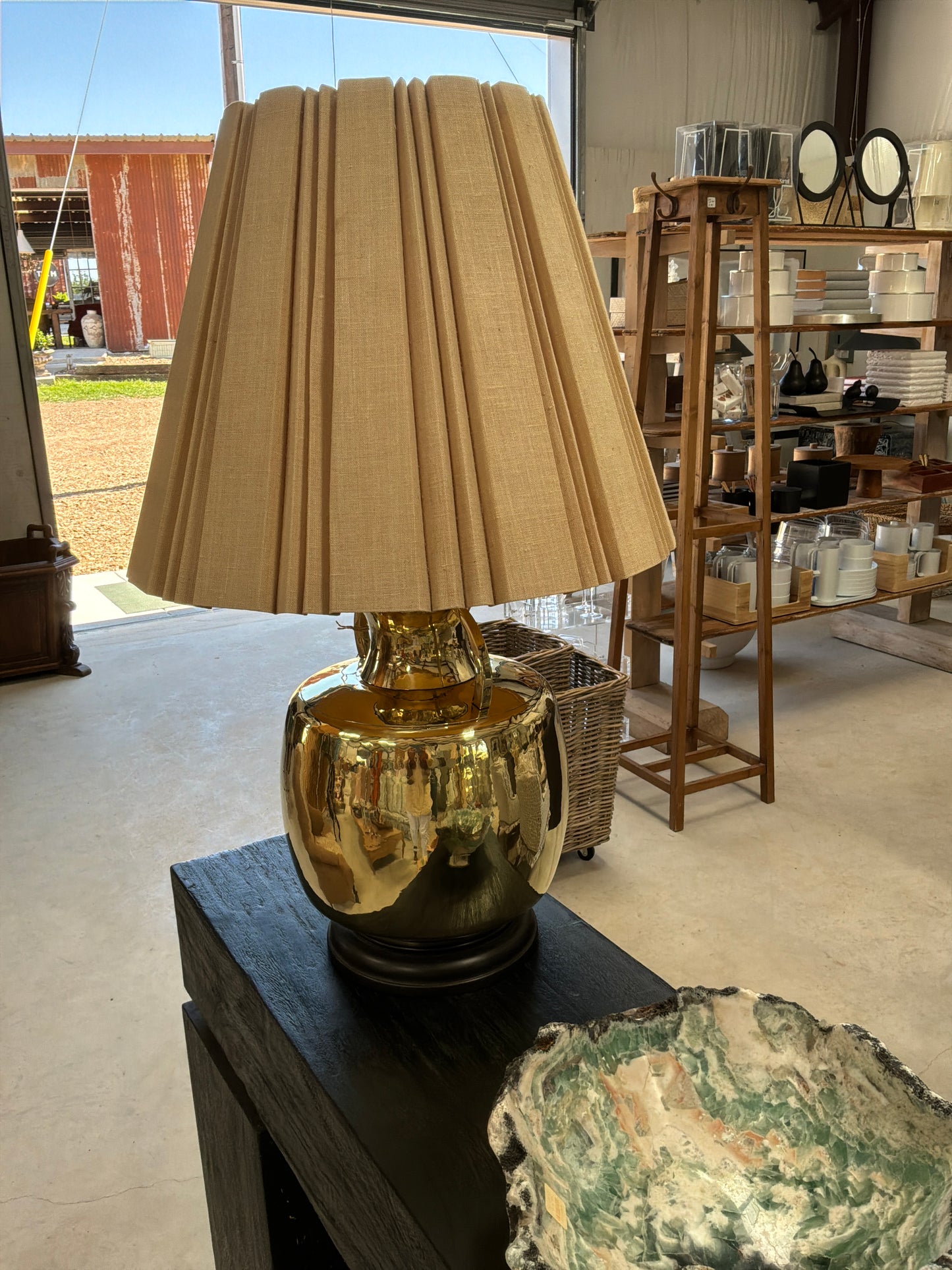 Pair Brass Lamps