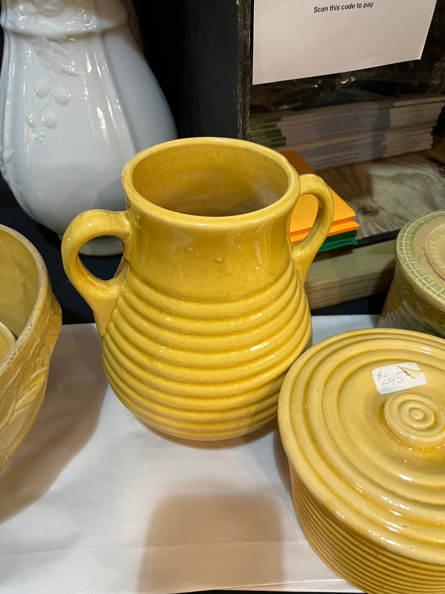 Yellow Ringware Vintage McCoy Vase