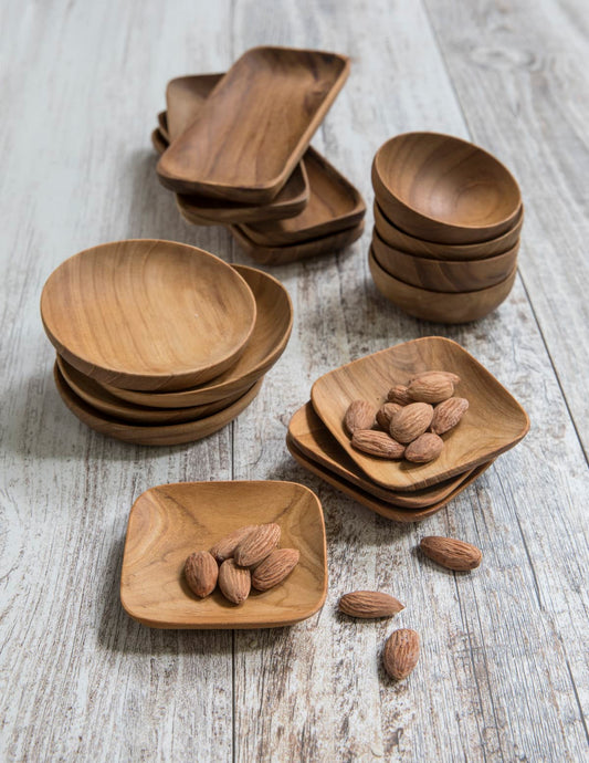 Teak Round Bowls