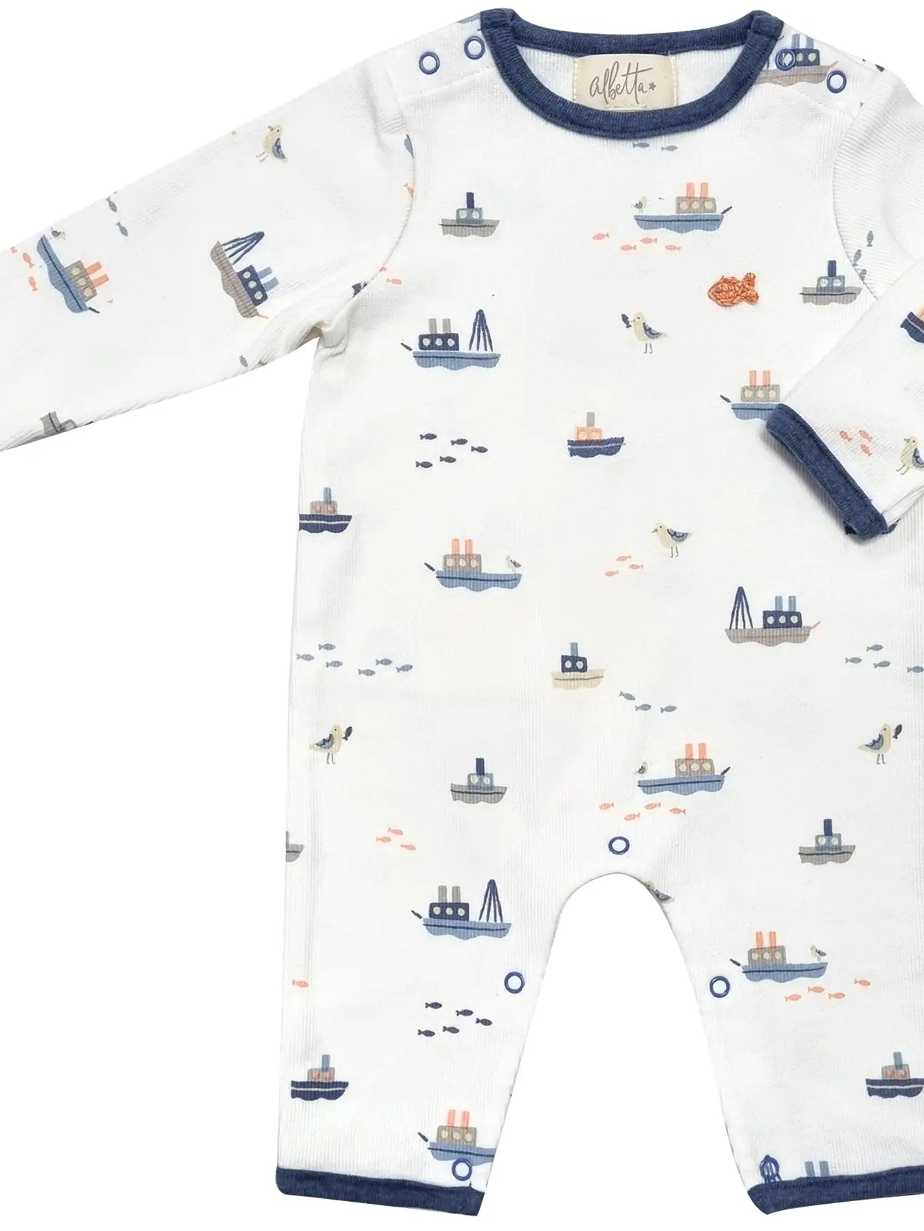 Nautical Print Baby Romper
