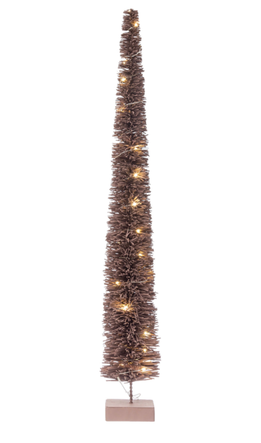 Rattan Tree with LED Lights and Wood Base