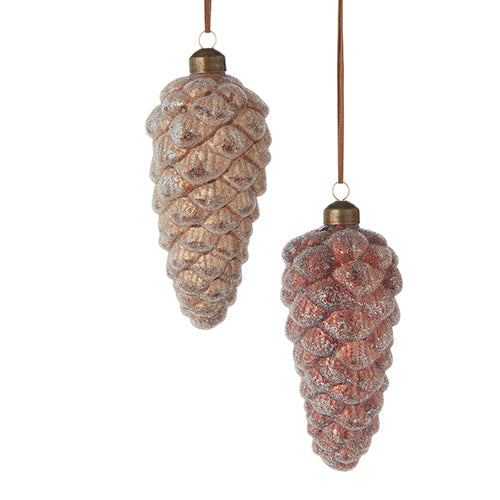 GLITTERED PINECONE ORNAMENT