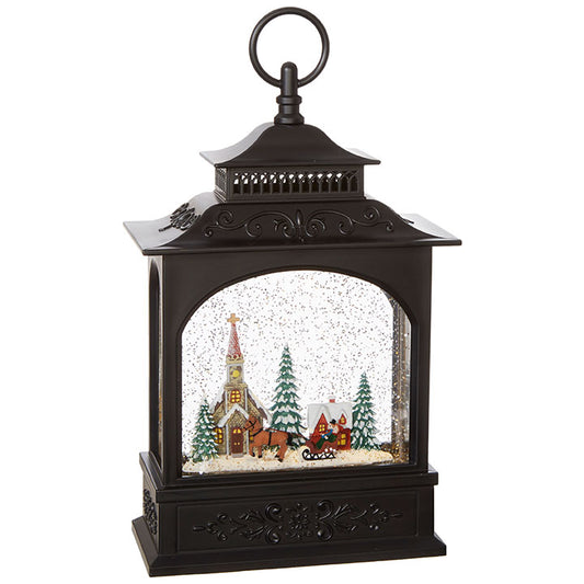 Town Scene Musical Lighted Water Lantern