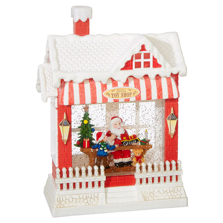 Santa's Toy Shop Musical Lighted Water House