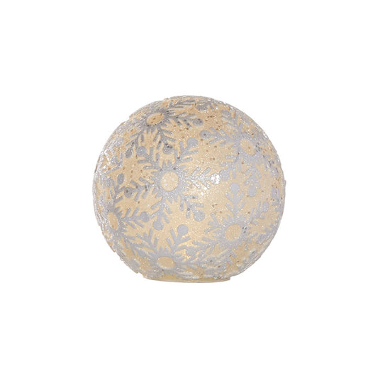 Snowflake Lighted Snowball Ornament
