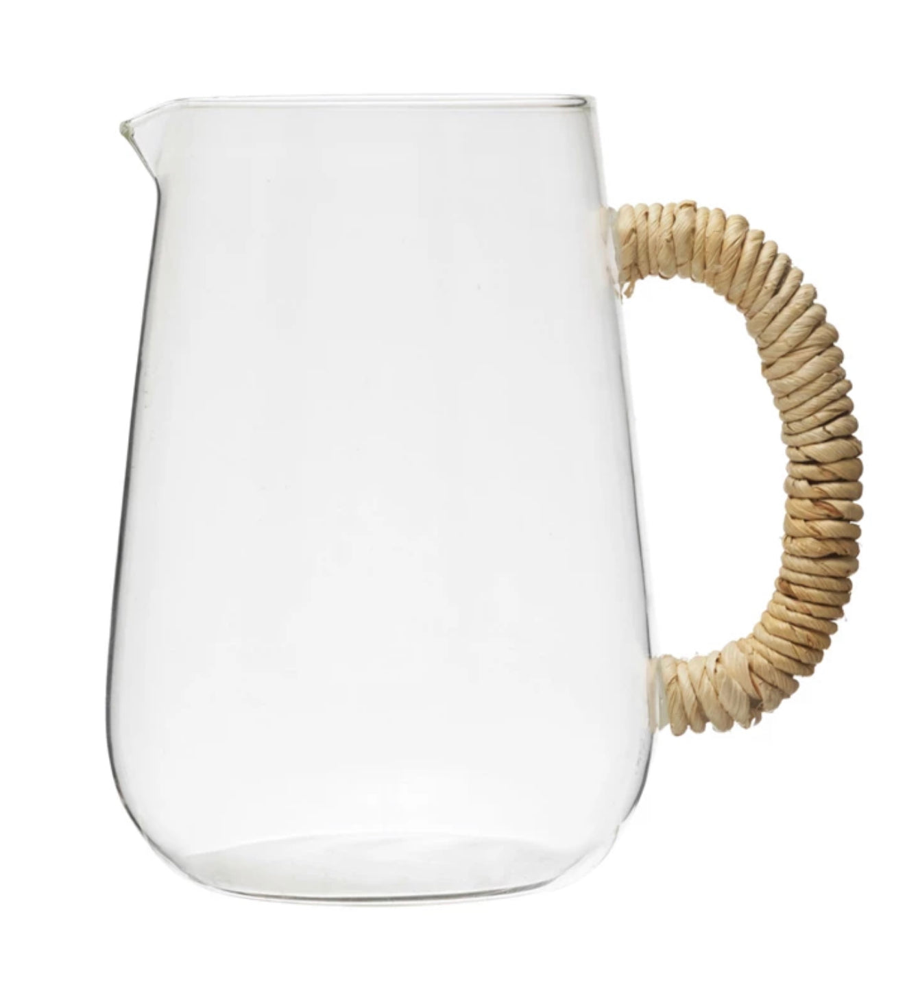 48 oz. Glass Pitcher w/ Natural Wrapped Handle