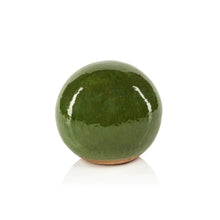 Load image into Gallery viewer, du-Rhône Green Glazed Stoneware Decorative Ball
