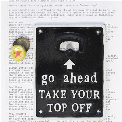Take Your Top Off Bottle Opener - Black