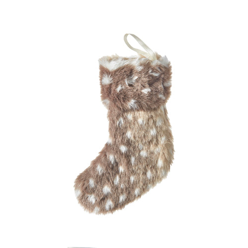 Fawn Fur Stocking Ornament