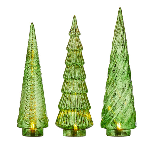 Green Mercury Glass Trees