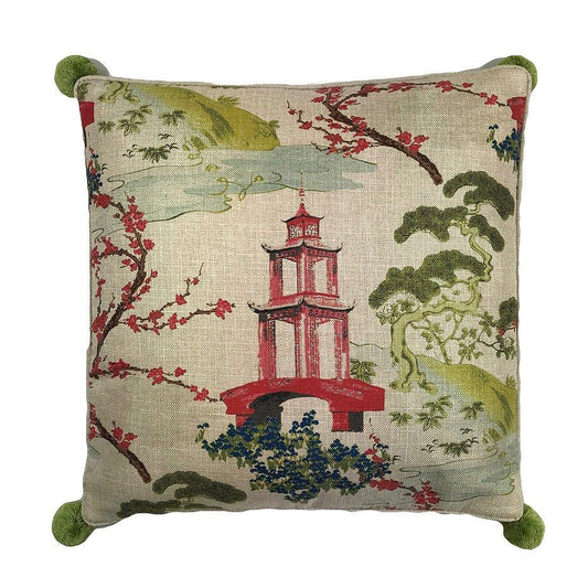 Paradise Linen Pom Pillow