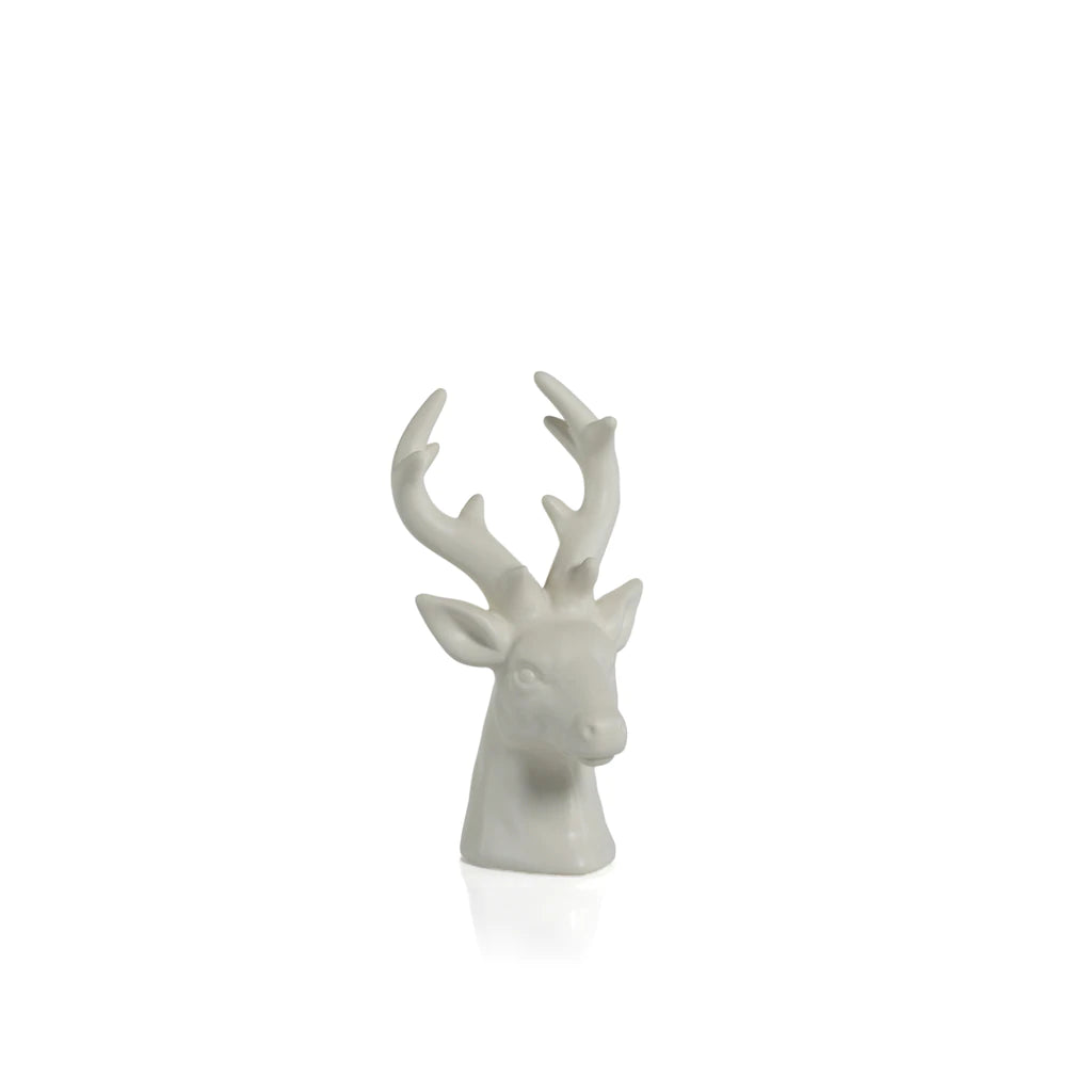 Rocky Mountain Ceramic Stag Head - White