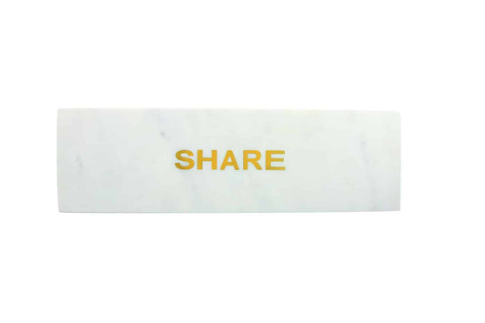 White Marble & Gold Share Board