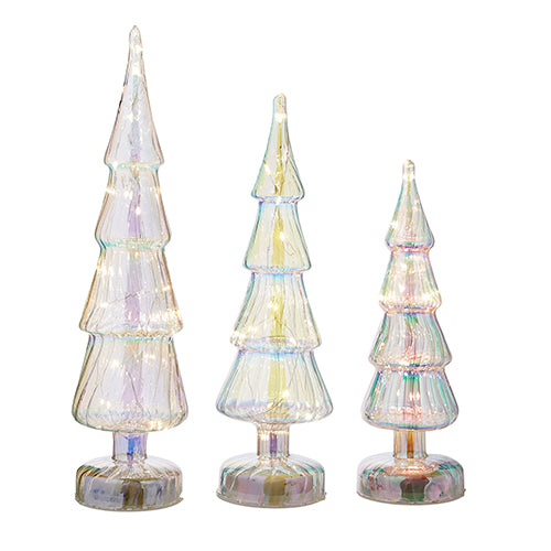 WHITE IRIDESCENT GLASS TREES