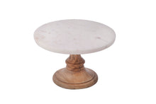 Load image into Gallery viewer, Marble and Mango Wood Cake Stand

