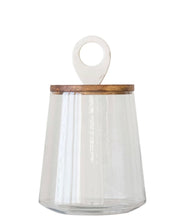 Load image into Gallery viewer, Glass Jar with Mango Wood and Marble Lid
