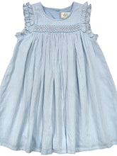 Load image into Gallery viewer, Blue Sparkle Hand Smocked Dress
