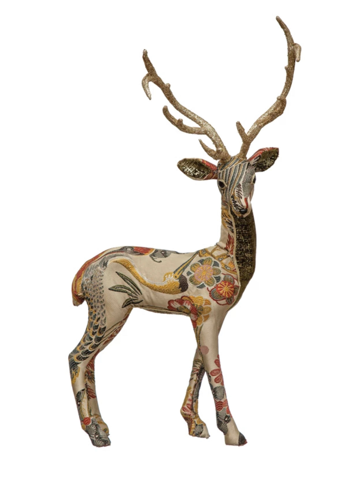 Fabric Covered Foam Reindeer, Multi Color