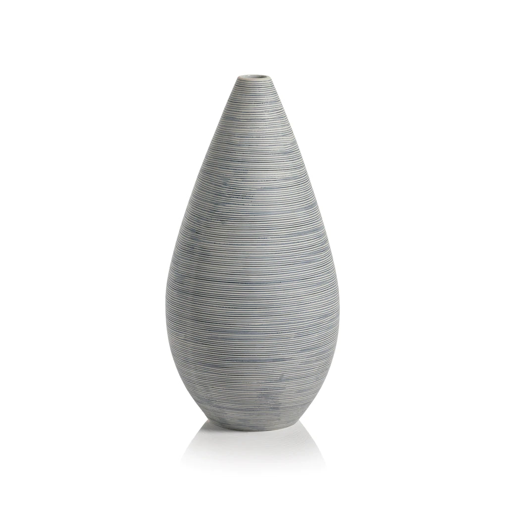 Laguna Porcelain Vase - White & Blue Stripe