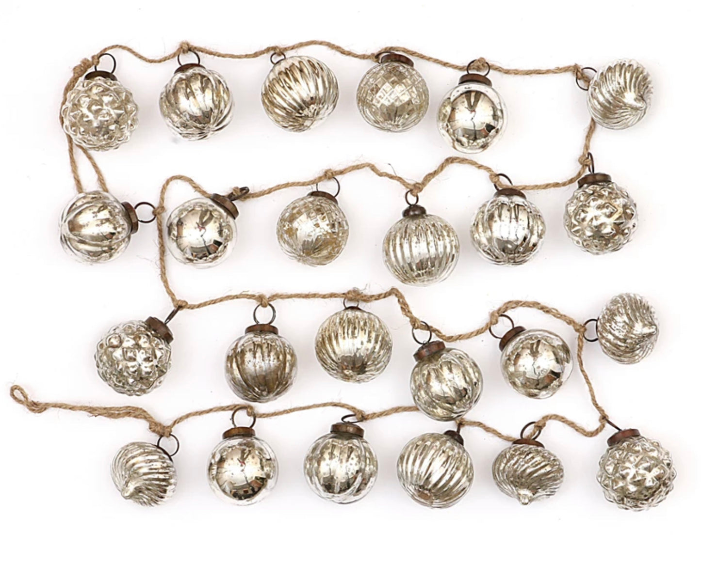 Embossed Mercury Glass Ornament Garland