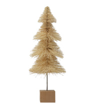 Load image into Gallery viewer, Sisal Bottle Brush Tree with Wood Base, Cream Color
