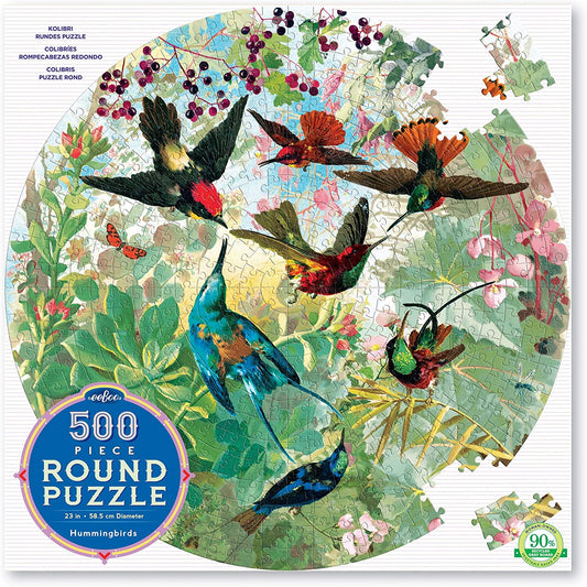 Hummingbirds Round Jigsaw Puzzle