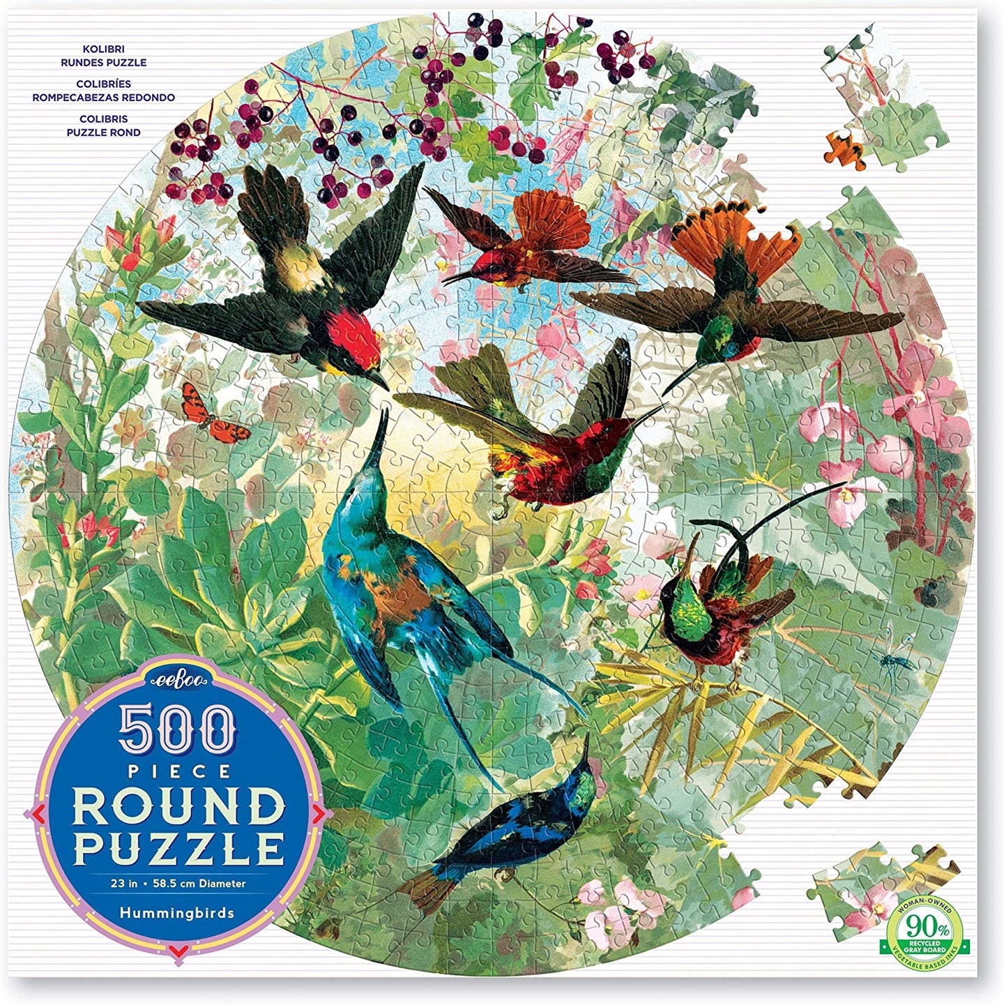 Hummingbirds Round Jigsaw Puzzle