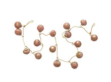 Load image into Gallery viewer, 72&quot;L Embossed Mercury Glass Ball Ornament Garland, Pink and Gold Marbled Finish
