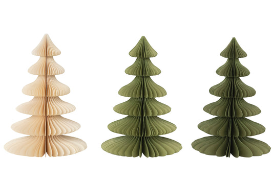 6" Round x 9"H Paper Honeycomb Tree, 3 Colors