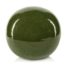 Load image into Gallery viewer, du-Rhône Green Glazed Stoneware Decorative Ball
