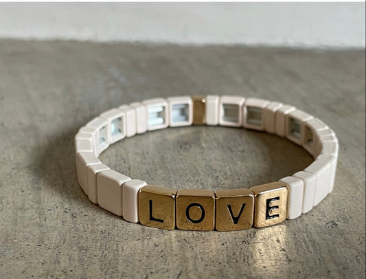 Ivory and Gold Love Bracelet