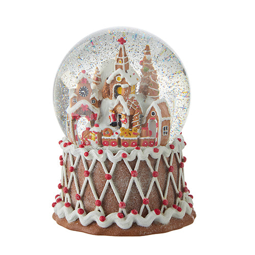 GINGERBREAD TOWN LIGHTED SWIRLING GLITTER WATER GLOBE