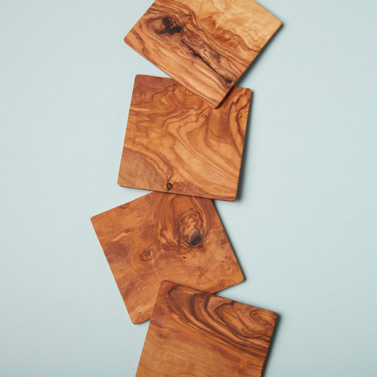 Olive Wood Square Coasters