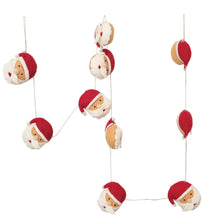 Load image into Gallery viewer, 72&quot;L Jute and Wool Felt Santa Garland, Red and White
