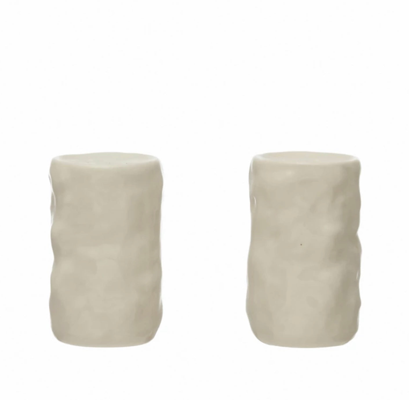 Sculpted Stoneware Salt and Pepper Shakers, Set of 2
