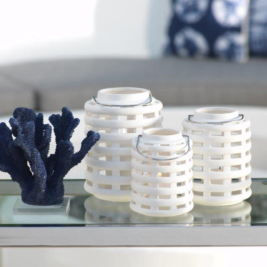 Pacific White Ceramic Lantern