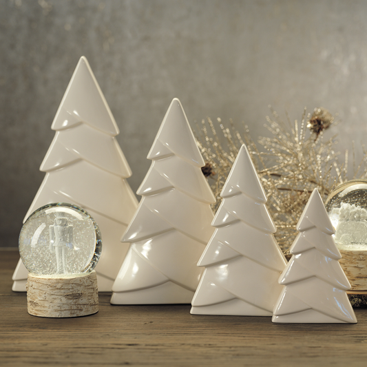 White Ceramic Snow Trees
