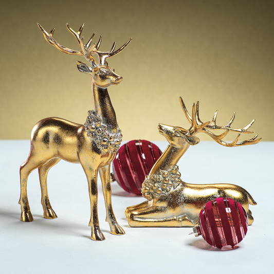 Gold Deers with Ornamental Wreath