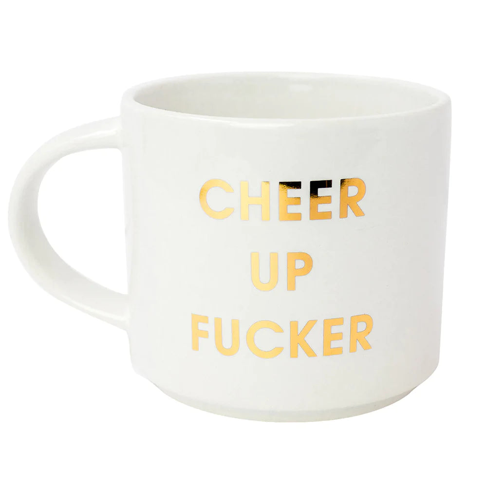 White Mug with Gold Foil